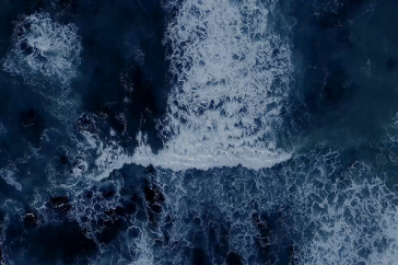 top down view of the ocean